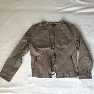 Taupe Vegan Leather Jacket